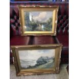 James Jerome Miller (c. 1880 - after 1932), pair of watercolours, signed, Landscapes, 39 x 55cm