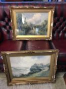 James Jerome Miller (c. 1880 - after 1932), pair of watercolours, signed, Landscapes, 39 x 55cm