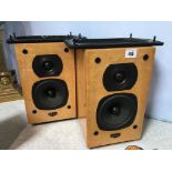 A pair of Quad burr maple speakers, model 77-11L (100 watt)