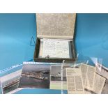 A box containing assorted Blue Star Line ephemera, to include letters, postcards and photographs