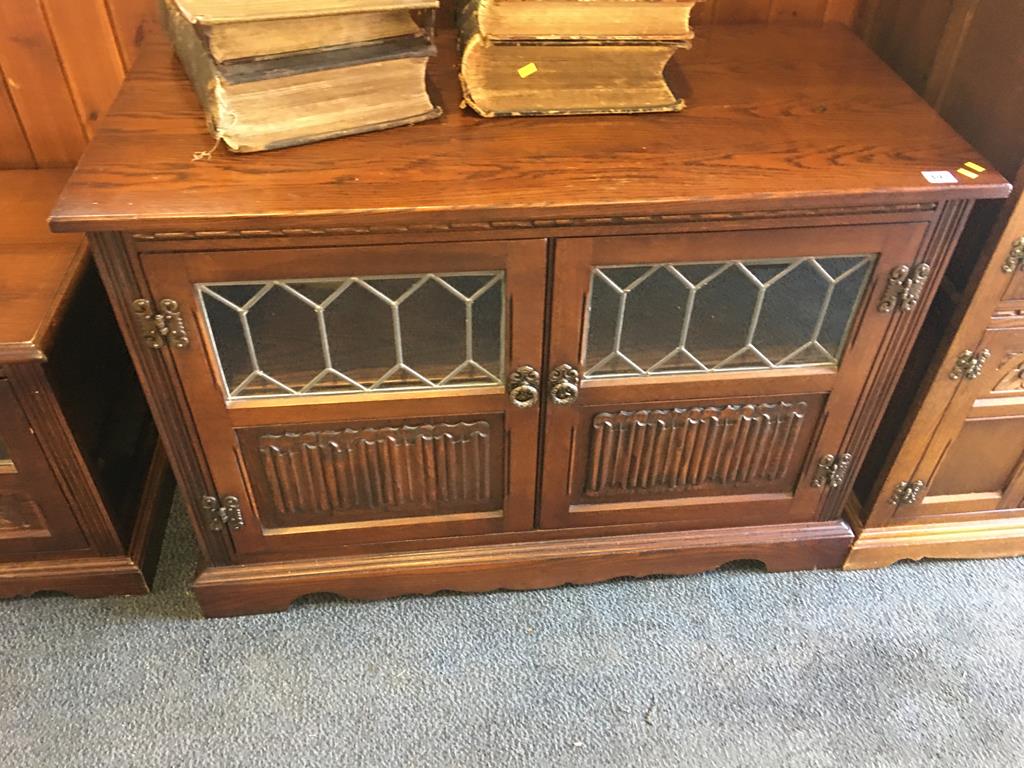 Two oak Old Charm TV units - Image 2 of 2