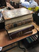 Various half leather bound books