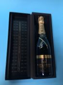 A boxed bottle of Moet and Chandon Grand Vintage 2003