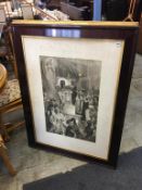 A large engraving 'Despised and rejected by men' and a gilt frame