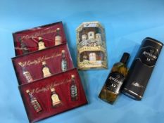 A box of 'The Antiquary' 12 year old whisky and four whisky gift set