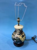 A modern Moorcroft table lamp