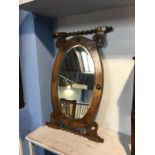 An oak barley twist mirror