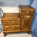 An Oriental design side cabinet, 66cm wide