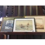 Norman Septimus Boyce (1895-1962), watercolour, signed, 'Two Seascapes', and F. H. Tynedale,
