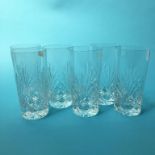 Six cut glass tumblers