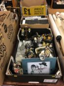 A quantity of Laurel and Hardy collectables