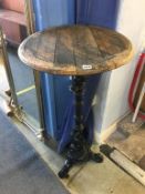 A cast iron pub table