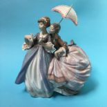 A large Lladro group of two ladies under an umbrella, 26cm height