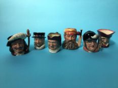 Six medium size Royal Doulton Character jugs