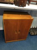 A teak record cabinet