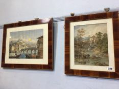 T. R. Hoffan, two watercolours, signed, 'Continental scenes'