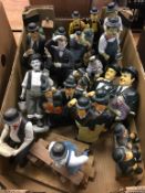 A quantity of Laurel and Hardy figures