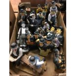 A quantity of Laurel and Hardy figures