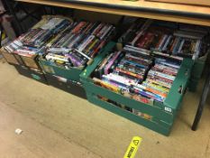 Eight boxes of DVDs