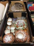 Two trays of assorted to include an Edwardian tea set