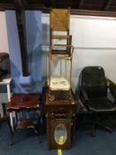 An oak tea trolley and retro trolley etc.