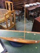 A wooden pond yacht, 'Antony', 78cm length