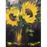 Oil on canvas, signed, dated **69, 'Still life of Sunflowers', 87 x 71cm