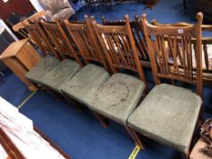 A set of five Edwardian oak chairs