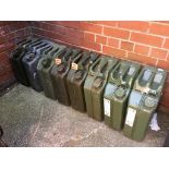 Eight metal jerry cans