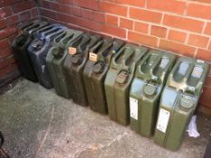 Eight metal jerry cans