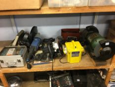 A quantity of power tools