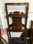 An Edwardian mahogany hall stand