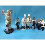 Five Laurel and Hardy figures