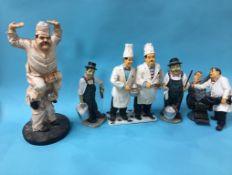 Five Laurel and Hardy figures