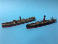 Two scratch built model ships