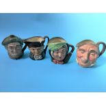 Four Royal Doulton Character jugs