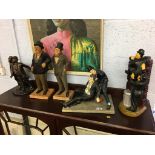 A collection of Laurel and Hardy figures
