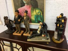 A collection of Laurel and Hardy figures