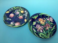 Two Maling floral plates, 28cm diameter