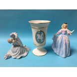 A Franklin Mint figure 'Princess of the Ice Palace', a porcelain group and a Franklin Mint vase 'The