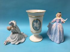 A Franklin Mint figure 'Princess of the Ice Palace', a porcelain group and a Franklin Mint vase 'The