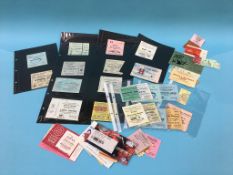 A selection of football stubs etc.
