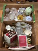 Two boxes of assorted, to include glass and china ware etc.