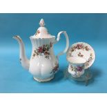 A Royal Albert 'Moss Rose' tea set and a Royal Stafford 'Rochester' tea set