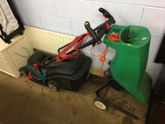 A Bosch lawn mower, Rotak 430 Ergo Power and a 1600w chipper/shredder