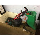 A Bosch lawn mower, Rotak 430 Ergo Power and a 1600w chipper/shredder