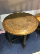 Indian brass top folding table