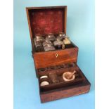 A 19th century mahogany Apothecary travelling box, 26cm wide