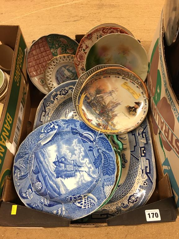 Four boxes of assorted, to include a mantle clock, dinner and tea china etc. - Image 3 of 5