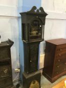 An oak long case clock by John Smith, Newcastle Upon Tyne, with eight day movement and carved oak